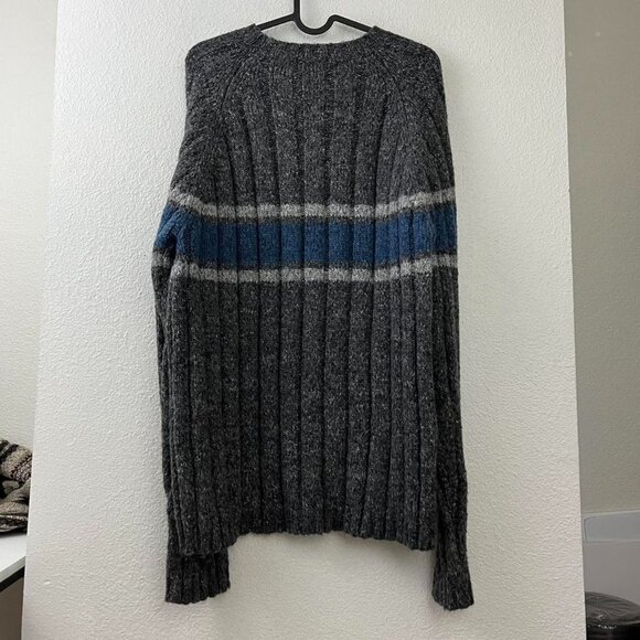 y2k striped indie skate grunge chunky wool knit sweater - Picture 5 of 8